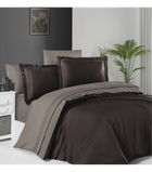 Комплект постельного белья Deluxe Satin Dark Series First Choice - First Choice - DLX-401 SERENİTY DARK BROWN MİNK - Евро - Коричневый