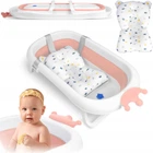 Складна дитяча ванна з подушкою RICOKIDS Біло-рожева 82 х 50 х 21.5 см (RK-280)