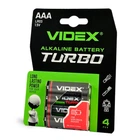 Батарейка щелочная Videx LR03/AAA Turbo 4шт BLISTER
