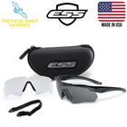 Балістичні окуляри ESS Crossbow Black 2 Lens Kit w/Clear & w/Smoke Gray, Hard Case