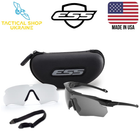 Балістичні окуляри ESS Crossbow Suppressor Black 2 Lens Kit w/Clear & w/Smoke Gray, Hard Case