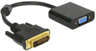 Adapter Delock DVI-D – VGA 16 cm Black (4043619656585)
