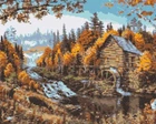 Алмазная мозаика / вышивка 40х50 см. Пейзаж. Одинокий дом в лесу Оригами OD3013