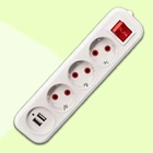 Сетевой фильтр удлинитель переноска RLFR на 3 розетки гнезда 5 метров на 10А с USB Белый