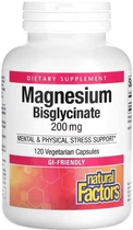 Магний бисглицинат Natural Factors Magnesium Bisglycinate 200 мг 120 капсул (068958016412)