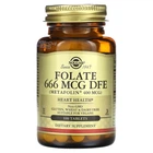 Фолієва кислота метафолин Solgar (Folate DFE) 666 мкг 100 таблеток