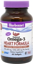 Жирні кислоти Bluebonnet Nutrition Омега-3 Формула для серця Omega-3 Heart Formula 60 желатинових капсул (743715009424)