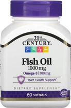Жирні кислоти 21st Century Риб'ячий жир Fish Oil 60 желатинових капсул 1000 мг (740985214954)