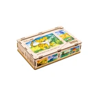 Деревянный детский пазл 4в1 "Дикие звери" PuzzleOK Puz-58714, 80 элементов