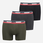 Набір трусів-боксерів чоловічих бавовняних Levi's Logo Boxer Brief 3P 100002870-009 L 3 шт Хакі (8720245437523)