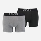 Набір трусів-боксерів чоловічих бавовняних Levi's Opt Ill Boxer Brief Org Co 701203921-007 L 2 шт Сірий/Чорний (8720245183642)