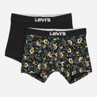 Набір трусів-боксерів чоловічих бавовняних Levi's Flower Aop Boxer Brief 2P 701229538-001 M 2 шт Чорний (8720245656184)