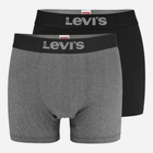 Набір трусів-боксерів чоловічих бавовняних Levi's Herringbone Boxer Brief 2P 701229543-003 L 2 шт Чорний/Сірий (8720245660143)