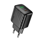 Адаптер HOCO CS25A Rico Charger — USB+USB‑C питание 20Вт (3А), черно-матовый корпус