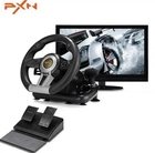 Игровой руль PXN V3 Pro с педалями и двойной вибрацией для ПК на присосках Черный