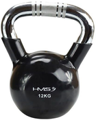 Kettlebell HMS zeliwny gumowany 12 kg czarny KTC12 (5907695524277)