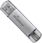 Pendrive USB MediaRange MR936 Combo Flash Drive 32GB USB 3.0 + Type-C Silver (4260459614173)