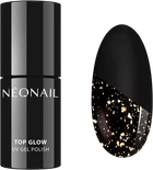 Top do paznokci NeoNail Glow Top hybrydowy Gold Flakes 7.2 ml (5903657884656)