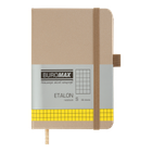Книга записна Buromax Etalon 95*140мм 96 аркушів у клітинку обкладинка штучна шкіра Золотий (BM.296160-23)