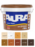 Деровозащитный материал Aura Lasur Aqua шелковисто-матовый Бесцветный, 9л (39946)