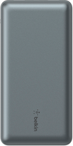 Акумулятор портативний Belkin літій-іонний Power Bank 20000мА·год, 15Вт, 2хUSB-A/USB-C, cірий (BPB012BTGY)