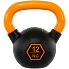 Гиря тренировочная цельная обрезиненная с окрашенной ручкой LiveUp Urethane competition kettlebell UAZE5336-12 12кг (чугун, черный-оранжевый)