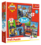 Пазли 3 в 1 День пожежника. Пожежник Сем. Fireman Sam' day (20,36,50 ел.) 34868 (Trefl)