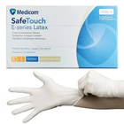 Латексные смотровые перчатки Medicom SafeTouch E-series Connect (белые) XS-size, 100шт./уп. - 1126-A