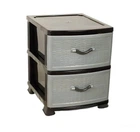 Комод пластиковый "R-Plastic", Style на 2 ящика, 38х47х48см, Черно-серый