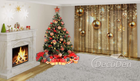 Новорічний Фото Тюль PHOTODECOR "Золоті кулі"