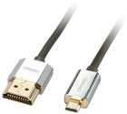 Кабель Lindy Cromo Slim High Speed HDMI to micro HDMI 50 см Black (4002888416801)