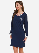 Нічна сорочка жіноча бавовняна великого розміру Doctor Nap Nightshirt TM.4534 XXL Темно-синя (5902701189402)