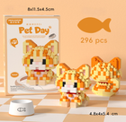 Конструктор 3D фигурка Котик "Персик" рыжий кот мини блоки Pet Day 296 деталей (SVS)