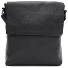 Чоловіча шкіряна сумка Borsa Leather натуральна шкіра чорна через плече 54293