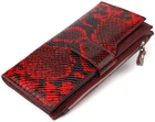 Кошелек женский CANPELLINI из натуральной кожи с тиснением под змею вместительный с монетницей Разноцветный 55722