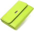 Кошелек женский CANPELLINI из натуральной кожи флотар с монетницей Салатовый 55717