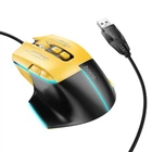 Маніпулятор миша HOCO GM31 Overlord luminous gaming wired mouse Black Yellow (6942007629201)