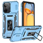Ударопрочный чехол Camshield Army Ring для Xiaomi Redmi 13C / Poco C65 Голубой / Light Blue Без бренда