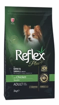 Повноцінний та збалансований сухий корм для собак малих порід Reflex Plus з куркою
