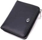 Женский кошелек ST Leather из натуральной кожи на молнии для карт черный с монетницей 55638