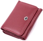 Женское портмоне ST Leather из натуральной кожи бордовое тройного сложения с монетницей 56459
