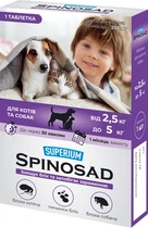 Пігулка проти бліх SUPERIUM Spinosad для кішок і собак вагою 2.5-5 кг (4823089337791)