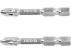 Насадка отверточная PZ2 х 50мм. HEX 1/4", покрытая никелем, 2шт. YATO (YT-78024)