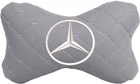Подушка на підголовник EVAtech ECO 27 х 16 см Mercedes-Benz Сіра з сірою ниткою (SPCRGGV016)