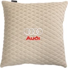 Подушка EVAtech 40 х 40 см Audi Бежевая с бежевой нитью (SPBALMRIIV003)