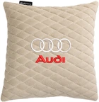 Подушка EVAtech 30 х 30 см Audi Бежевая с бежевой нитью (SPSALMRIIV003)