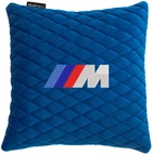 Подушка EVAtech 30 х 30 см BMW M Блакитна з блакитною ниткою (SPSALMRLLV006)