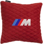 Подушка EVAtech 30 х 30 см BMW M Красная с красной нитью (SPSALMRRRRV006)
