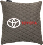 Подушка EVAtech 30 х 30 см Toyota Сіра з сірою ниткою (SPSALMRGGV031)