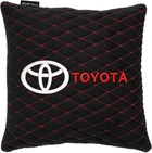 Подушка EVAtech 30 х 30 см Toyota Чорна з червоною ниткою (SPSALMRBRV031)